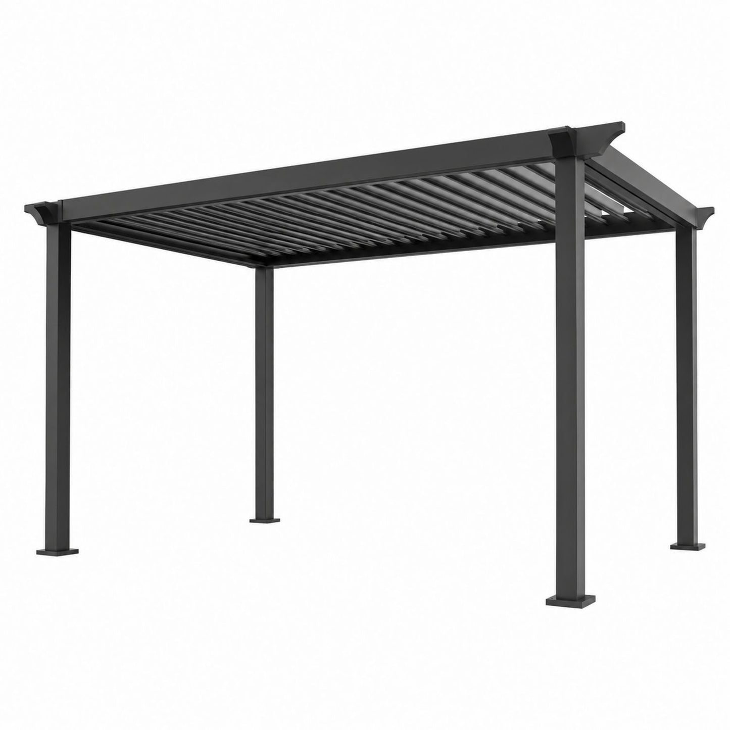 Outdoor Aluminum Pergola with Adjustable Louvers 3x4m Black