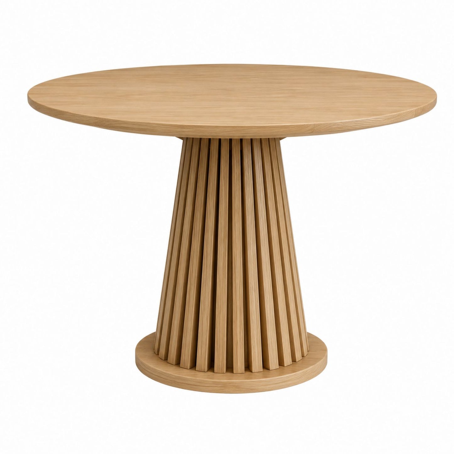 Round Oak Dining Table with Pedestal Base 120cm