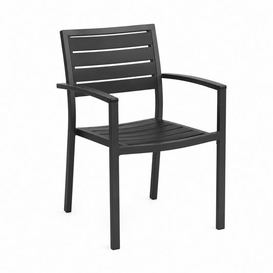 Metal Outdoor Armchair Black