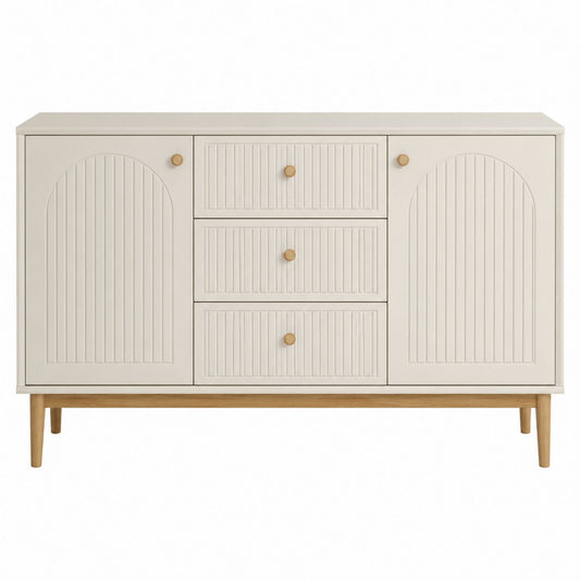 Cream MDF Sideboard with Drawers and Cabinet