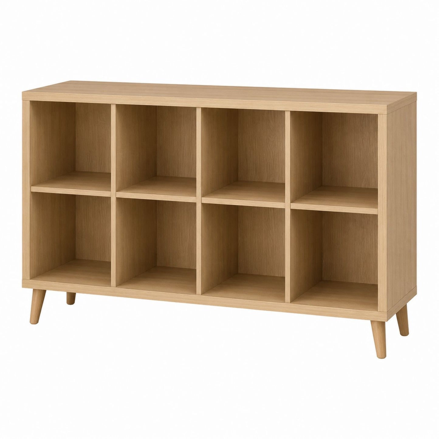 8-Cube Open Bookshelf Oak Veneer Light Oak 120x30x90cm