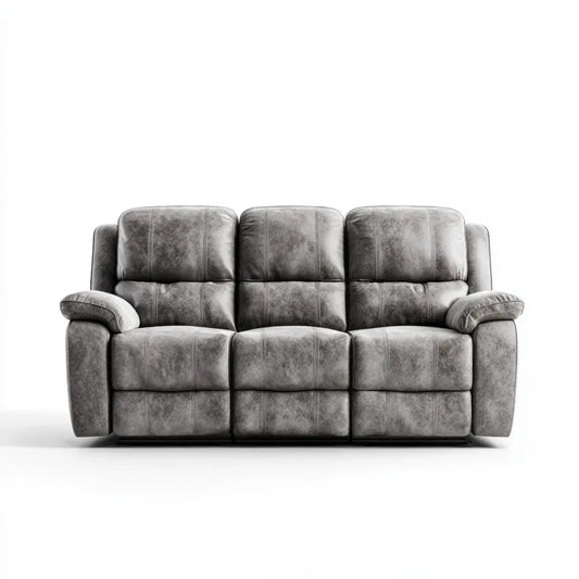 Reclining Sofa Faux Leather Upholstery 200x90x100 cm - Gray - Modern Design