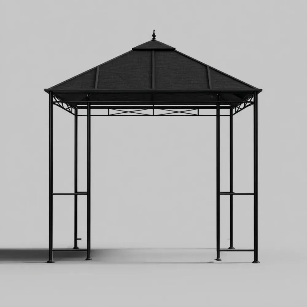 Modern Outdoor Gazebo Steel Frame 300x300x260cm - Black