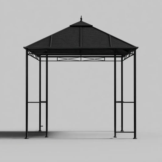 Modern Outdoor Gazebo Steel Frame 300x300x260cm - Black