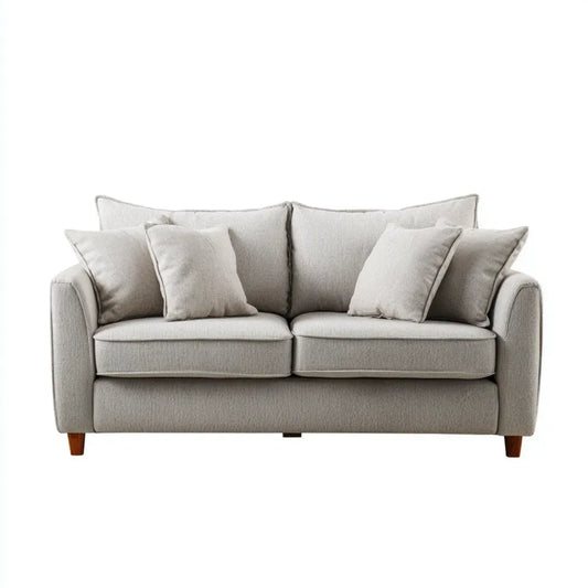 Sofa Set Fabric Upholstery 210x95x90 cm - Light Gray - Modern Design