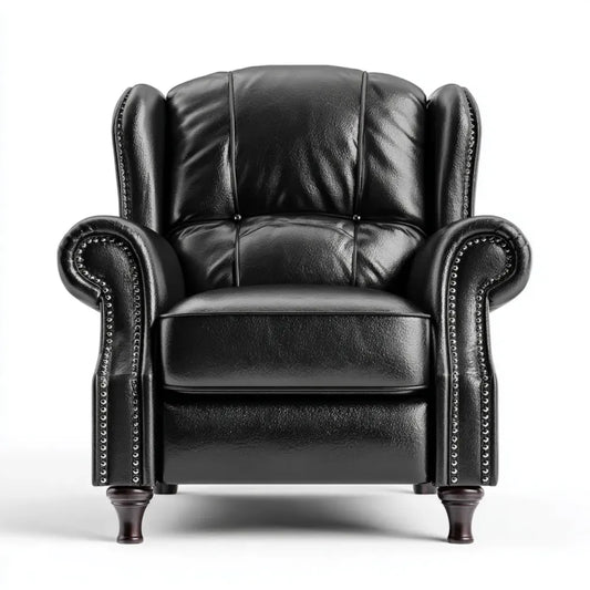 Leather Armchair 85x70x95 cm - Black - Classic Design