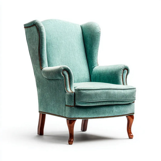 Wingback Armchair Fabric Upholstery 85x75x100 cm - Teal - Classic Design