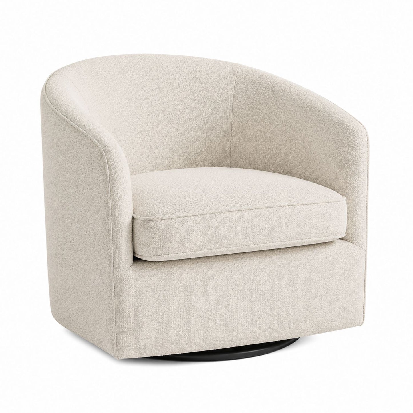 Polyester Swivel Armchair Ivory 75cm x 75cm x 70cm