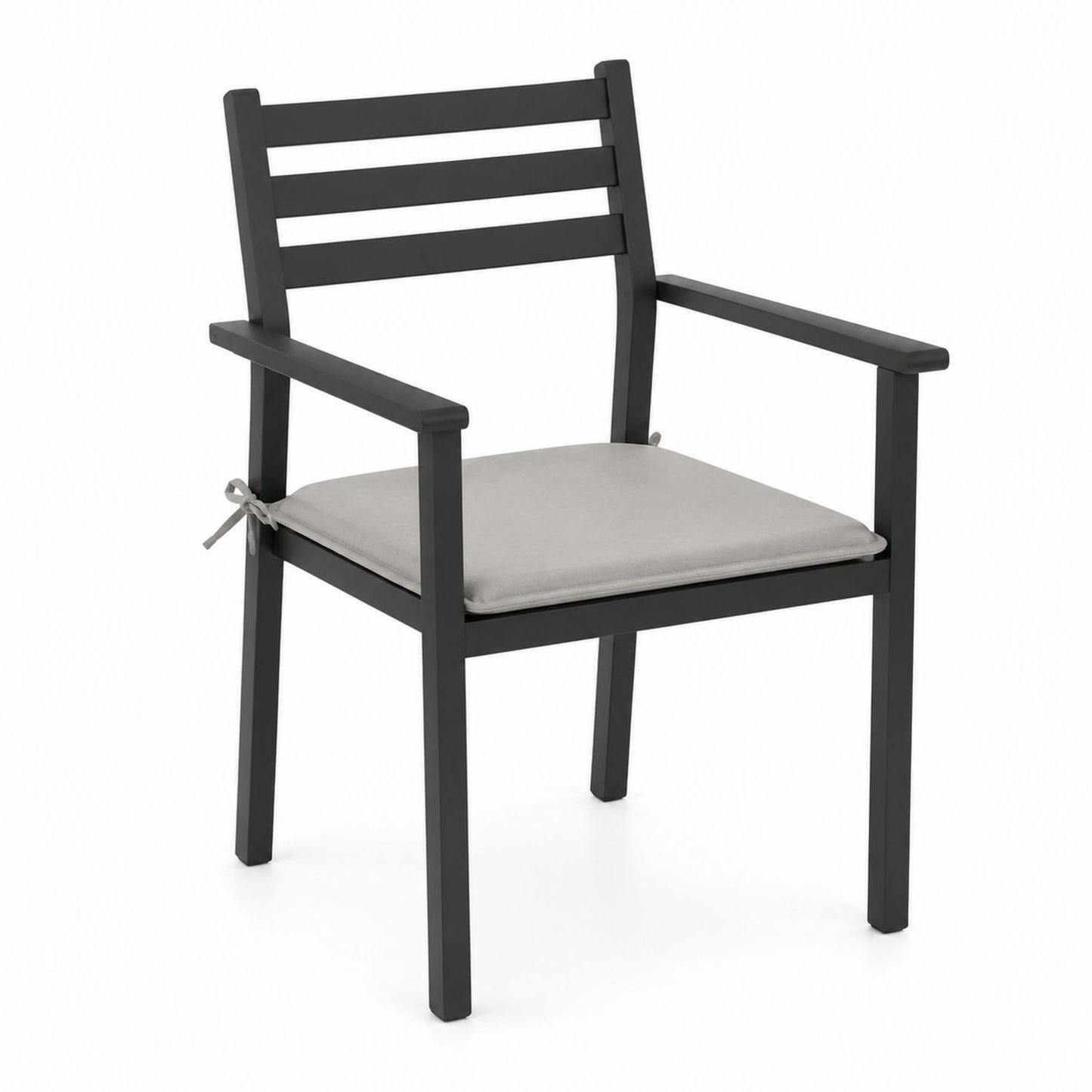 Aluminum Outdoor Armchair with Grey Cushion