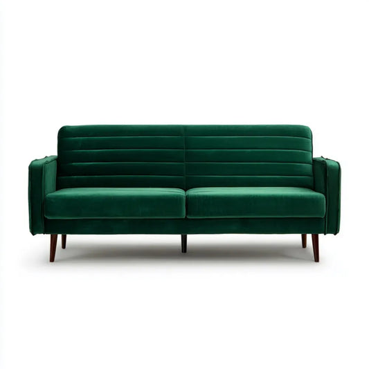 Velvet Upholstered Sofa 200x85x75 cm - Green - Mid-Century Modern
