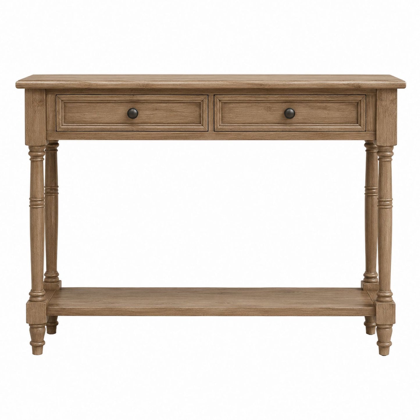Wood Console Table with Drawers Brown 110 x 35 x 75 cm