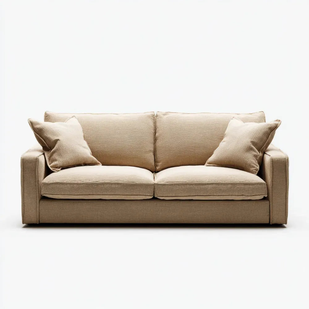 Sofa Set Fabric Upholstered 200x90x85 cm - Beige - Modern Design