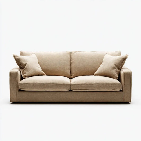 Sofa Set Fabric Upholstered 200x90x85 cm - Beige - Modern Design