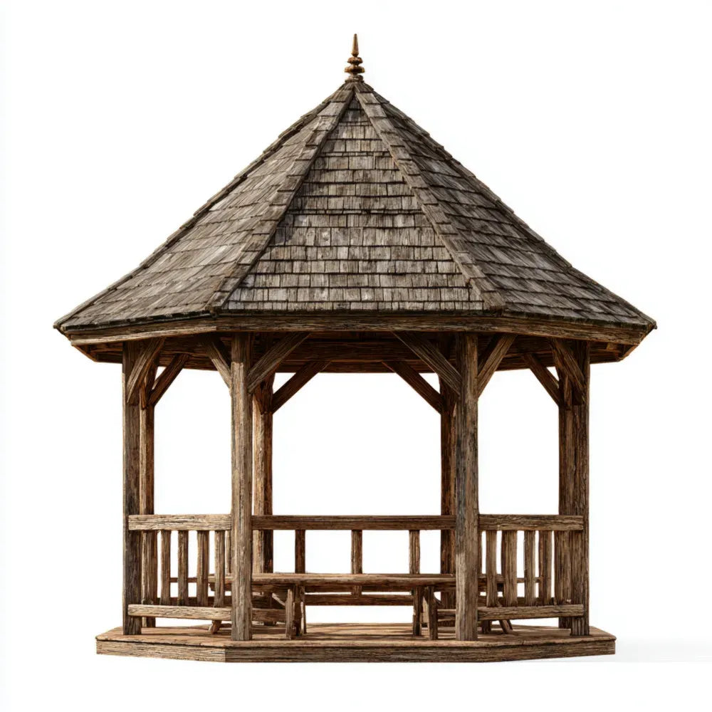Gloriette hexagonale en bois - 300x300x400 cm - Finition naturelle